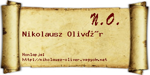 Nikolausz Olivér névjegykártya
